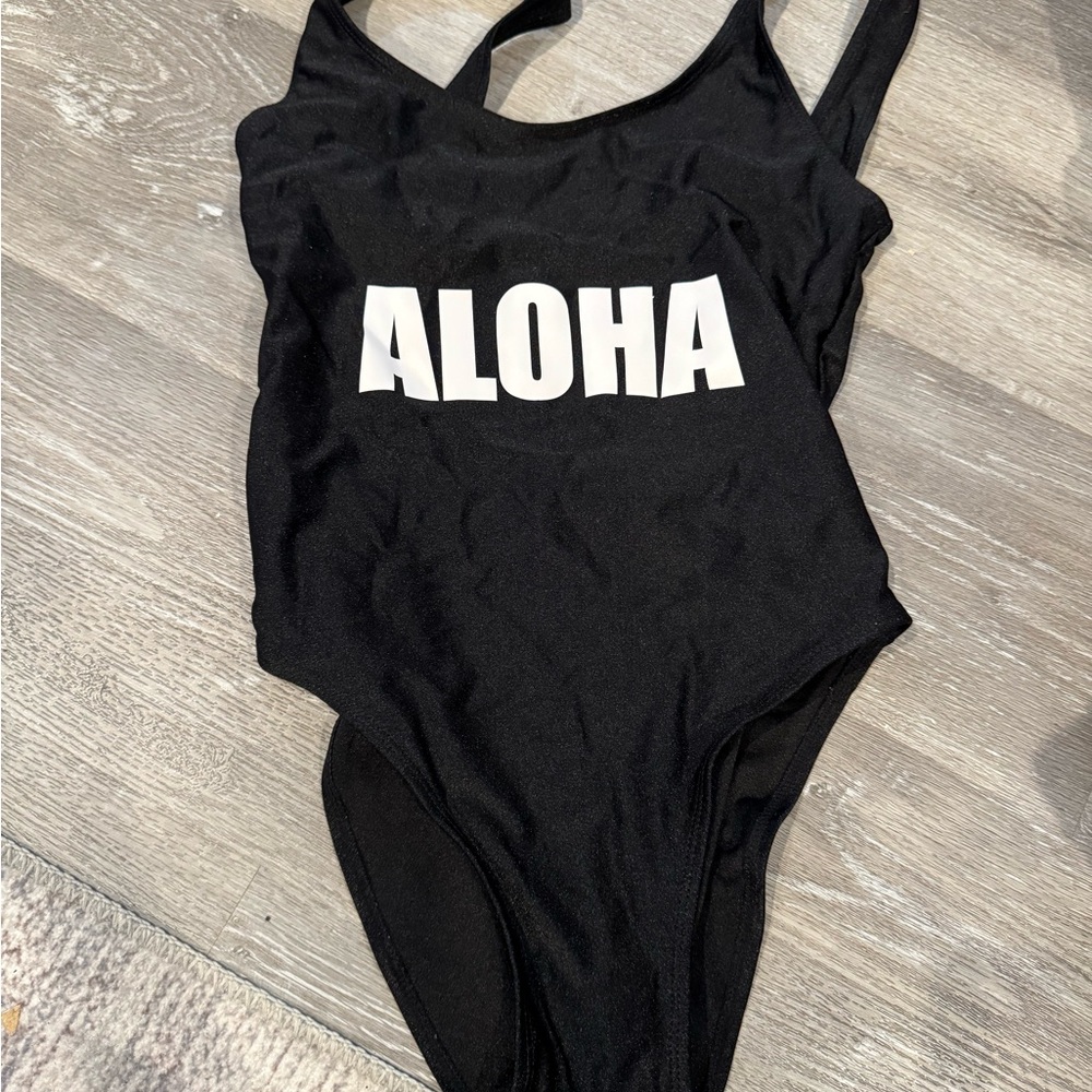 Aloha Black One Piece Swimsuit